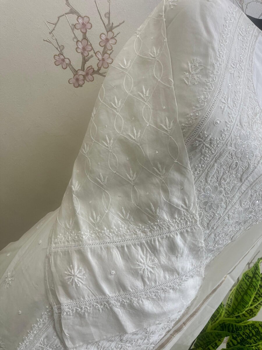 Pure Chanderi Semi Stitched Two Pieces Set - Image 5