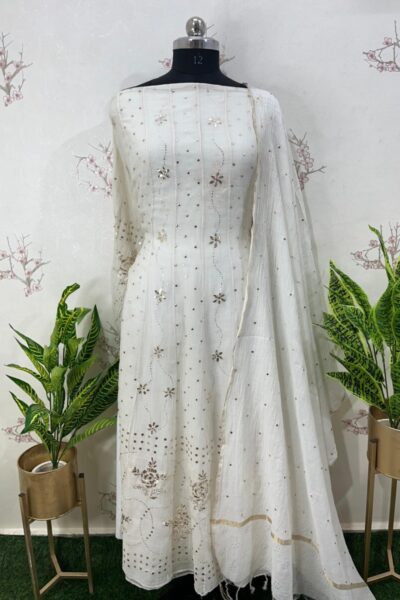 Traditional Lucknow anarkali suits with heavy handwork