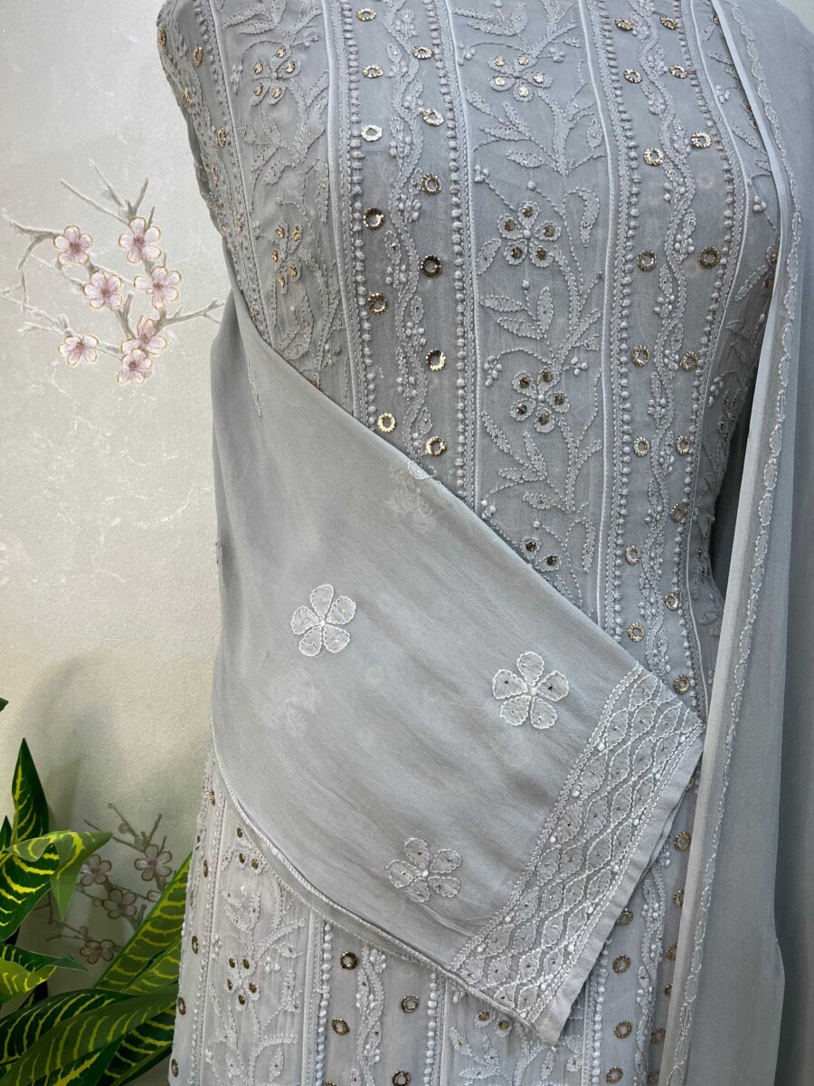 Viscose Georgette Anarkali Semi Stitched Two Pieces Set - Image 4