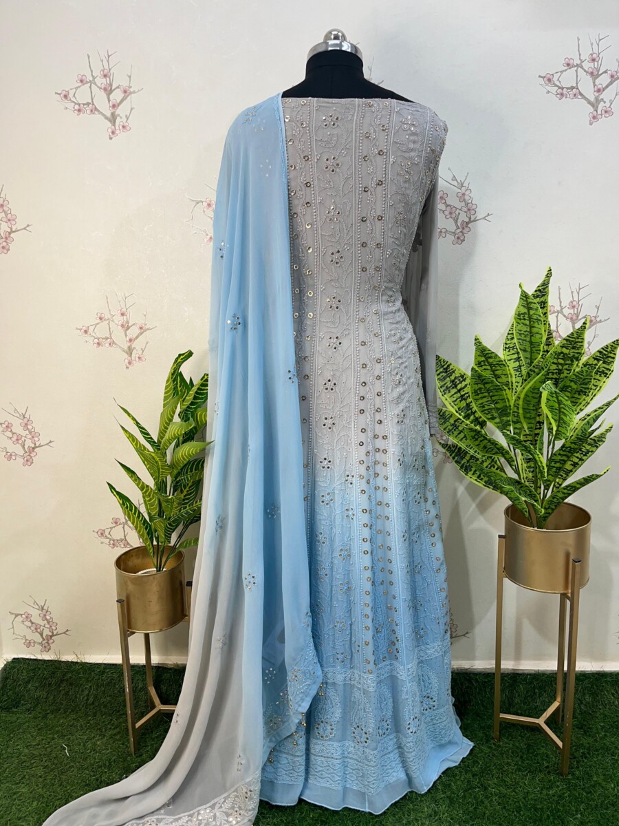 Viscose Georgette Anarkali Semi Stitched Two Pieces Set - Image 7