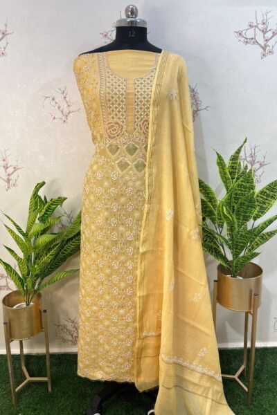 Pure Mulmul Unstitched Two Pieces Set