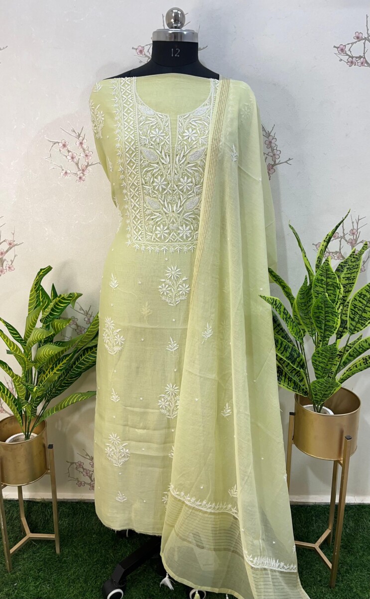 Pure Mulmul Unstitched Two Pieces Set