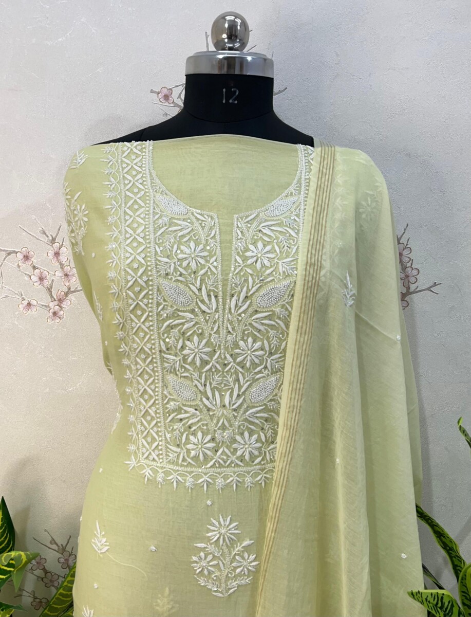 Pure Mulmul Unstitched Two Pieces Set - Image 2