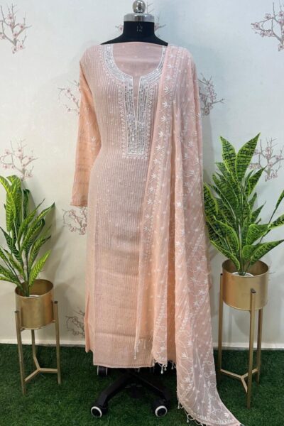 Lucknowi Pure Mulmul Chikankari ethnic wear for women