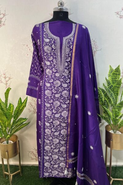 Authentic Lucknowi chikankari suit piece material