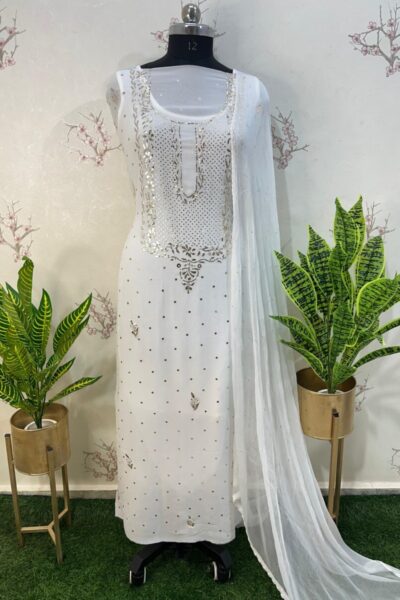 Viscose Georgette gala buti Unstitched two pieces set