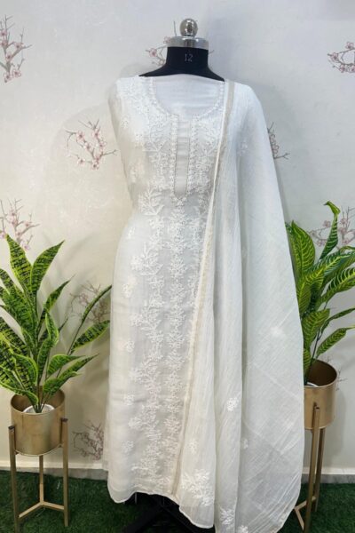 pure mulmul with Mukaish work Unstitched two pieces set