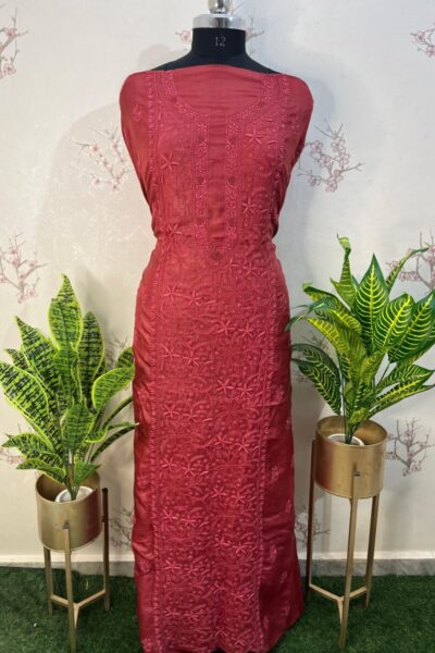 Pure silk panel buti Unstitched Kurti