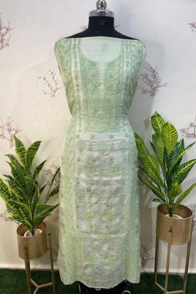 pure silk panel buti Unstitched Kurti