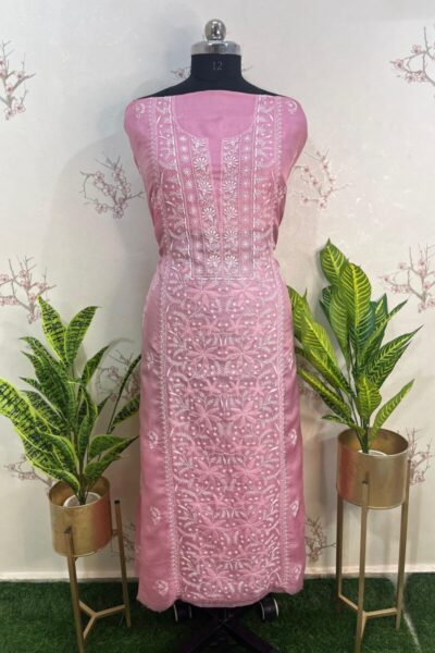 pure silk panel buti Unstitched Kurti