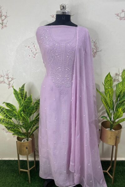 Best Lucknow chikankari dress material online store