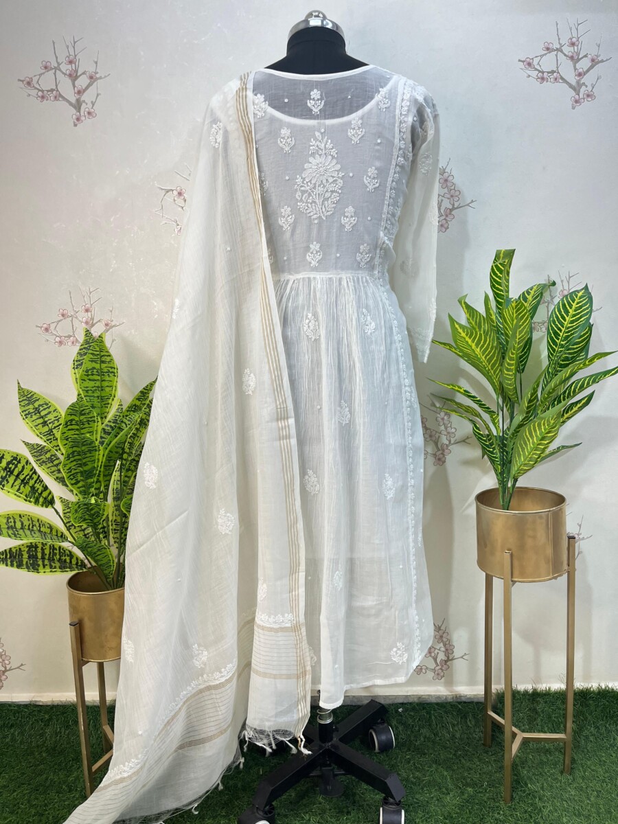 pure mulmul Indo western semi stitched two piece set - Image 4