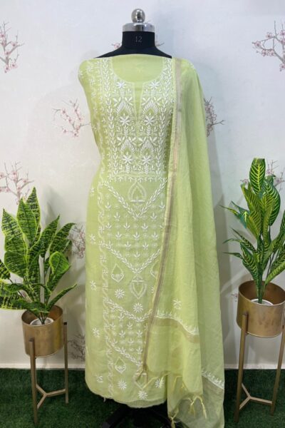 pure mulmul panel buti Unstitched two pieces se