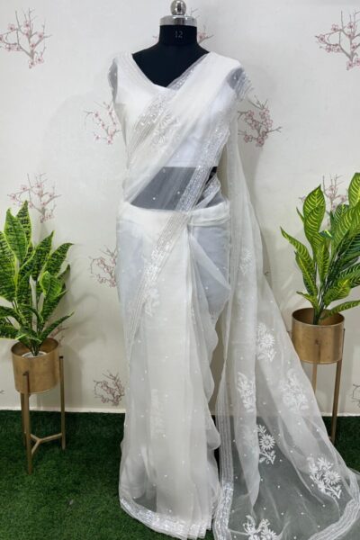 pure Organza silk saree