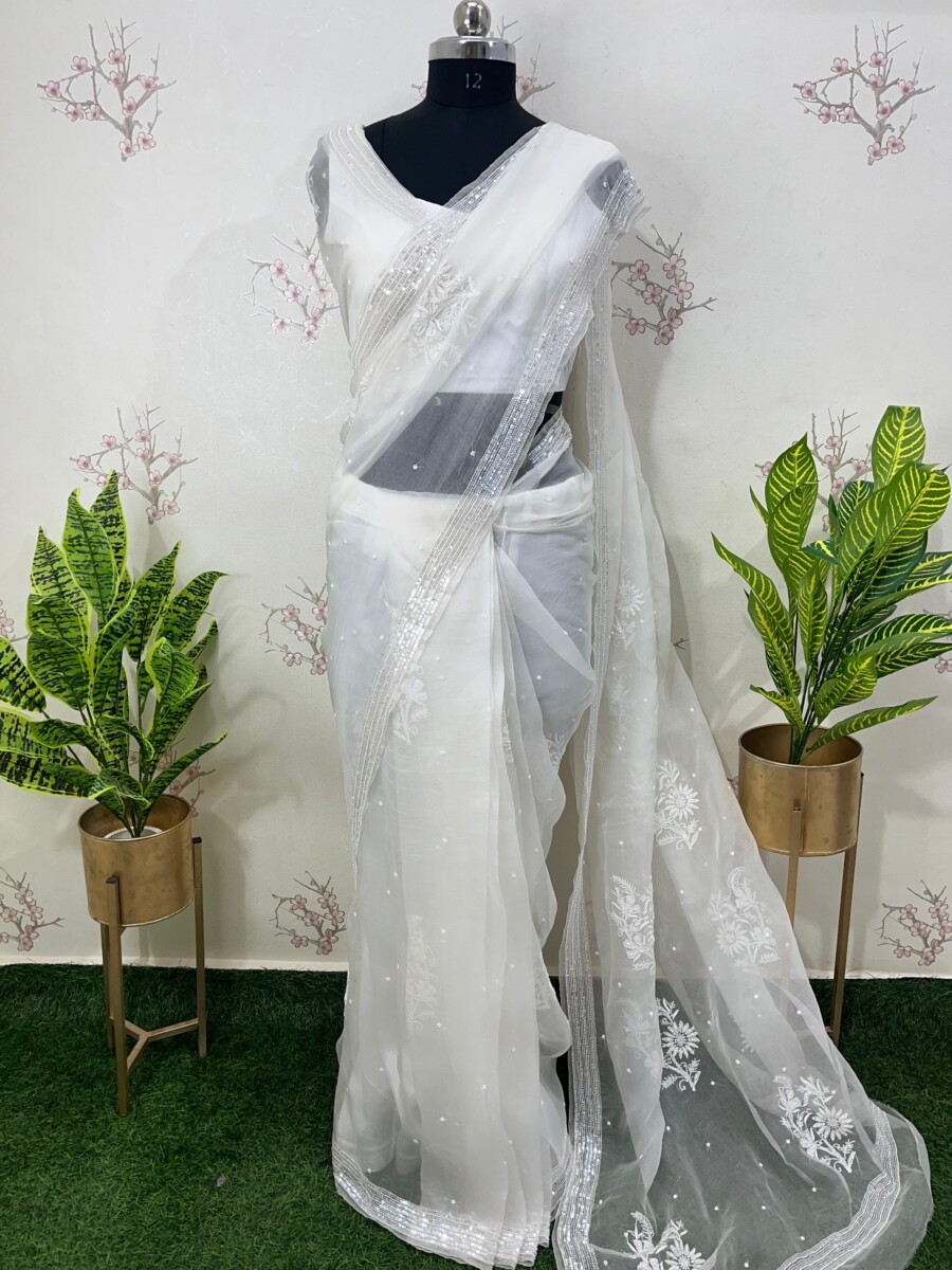 pure Organza silk saree
