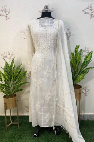 pure mulmul Anarkali semi stitched