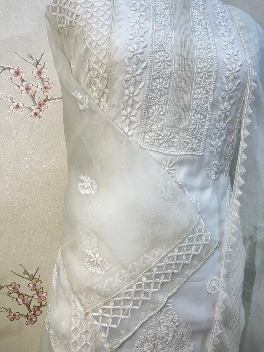 pure Organza semi stitched two pieces set - Image 2