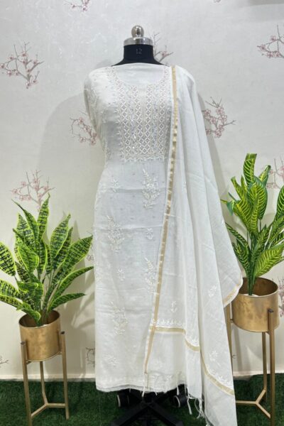 pure mulmul  colour kardana Unstitched two pieces set