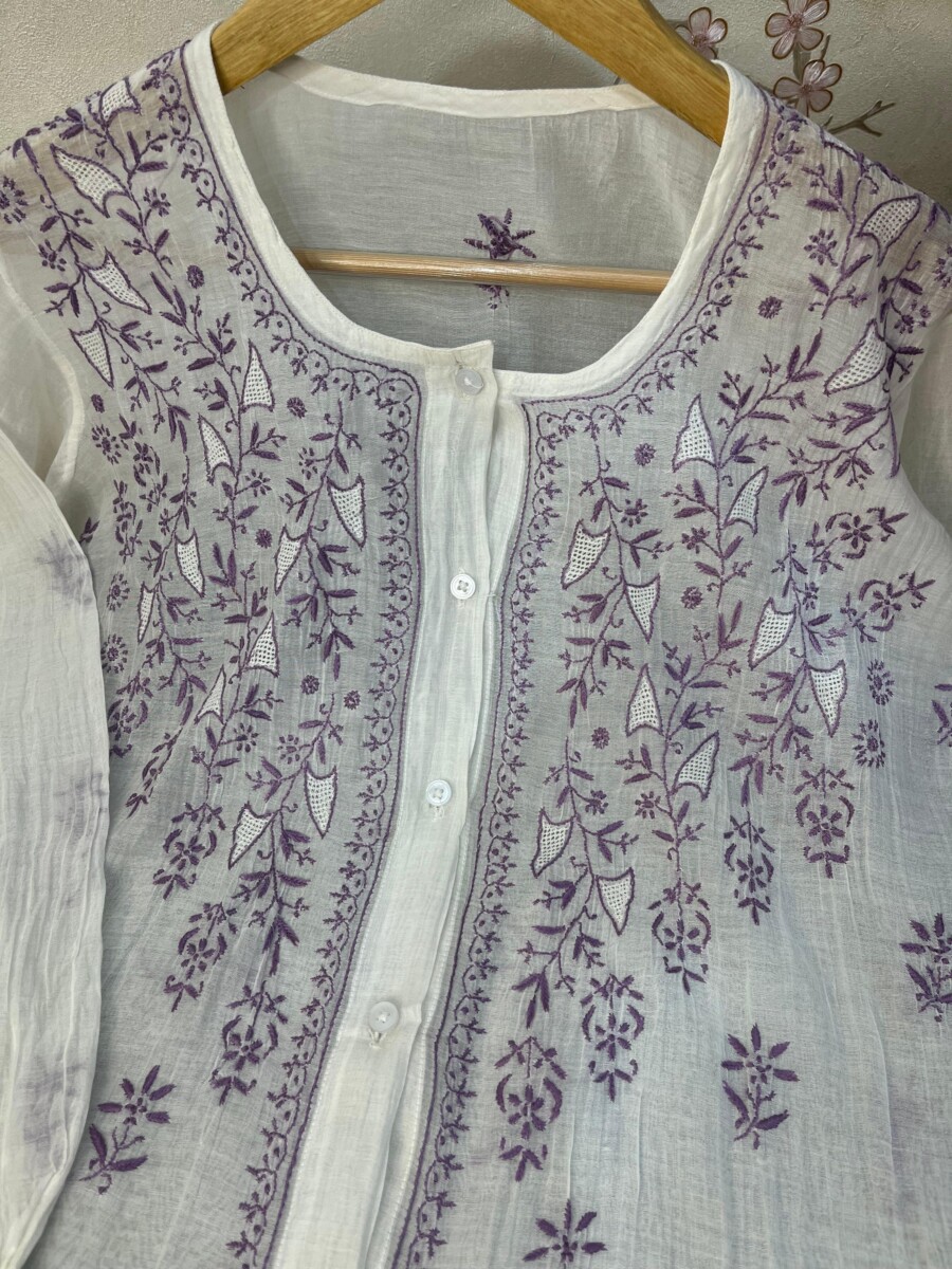 Pure mulmul & chanderi semi stitched Co-ord set