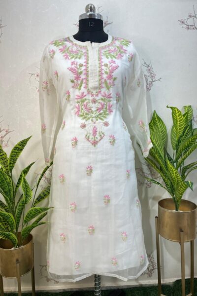 pure Organza stitched Kurti