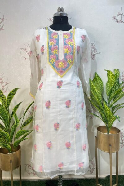 pure Organza stitched Kurti