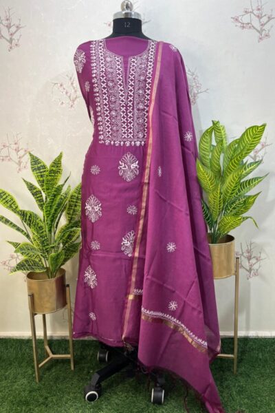 Pure Chanderi Unstitched two pieces set