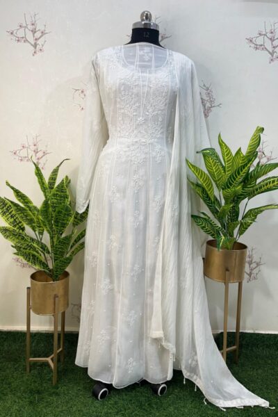 pure mulmul Anarkali semi stitched