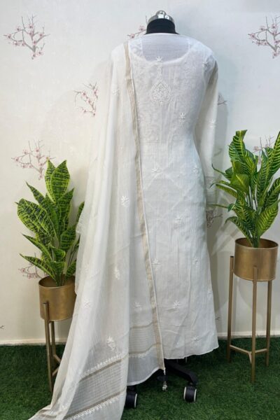 pure mulmul semi stitched two piece set