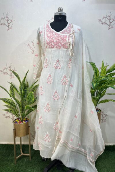 Angrakha colour thread semi stitched