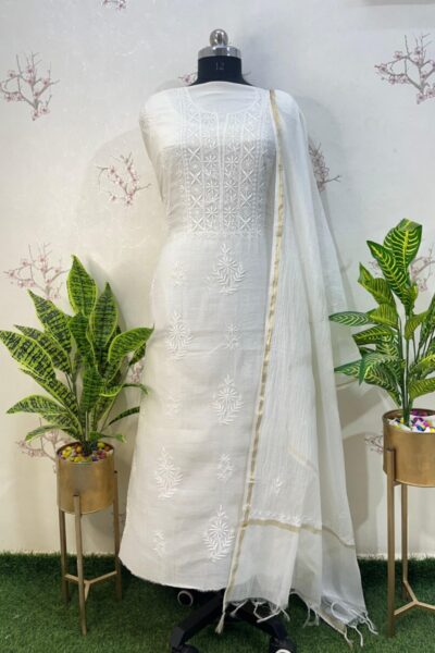 Pure mulmul gala buti two piece set