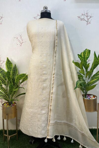 Pure Moonga full jaal two piece set